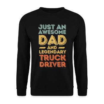 Papa Camionneur Fête des Pères - Sweat-shirt Unisexe - noir - Devant - Alina (178cm) & Michal (187cm)