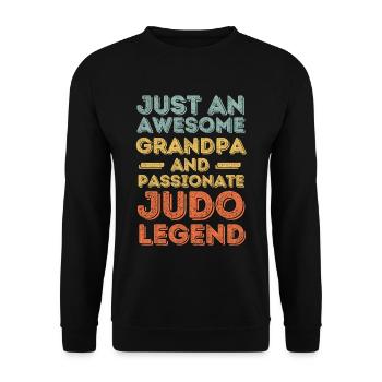 Grandpa Judo retro - Unisex Sweatshirt - black - Front - Alina (178cm) & Michal (187cm)