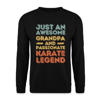 Grand-père Karaté rétro - Sweat-shirt Unisexe - noir - Devant - Alina (178cm) & Michal (187cm)