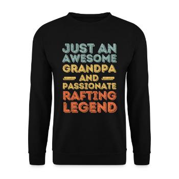 Grandpa rafting retro - Unisex Sweatshirt - black - Front - Alina (178cm) & Michal (187cm)