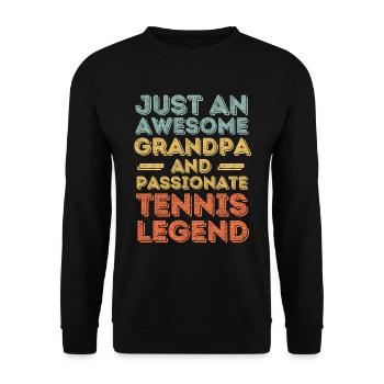 Grandpa Tennis retro - Unisex Sweatshirt - black - Front - Alina (178cm) & Michal (187cm)