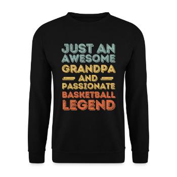Grandpa Basketball retro - Unisex Sweatshirt - black - Front - Alina (178cm) & Michal (187cm)
