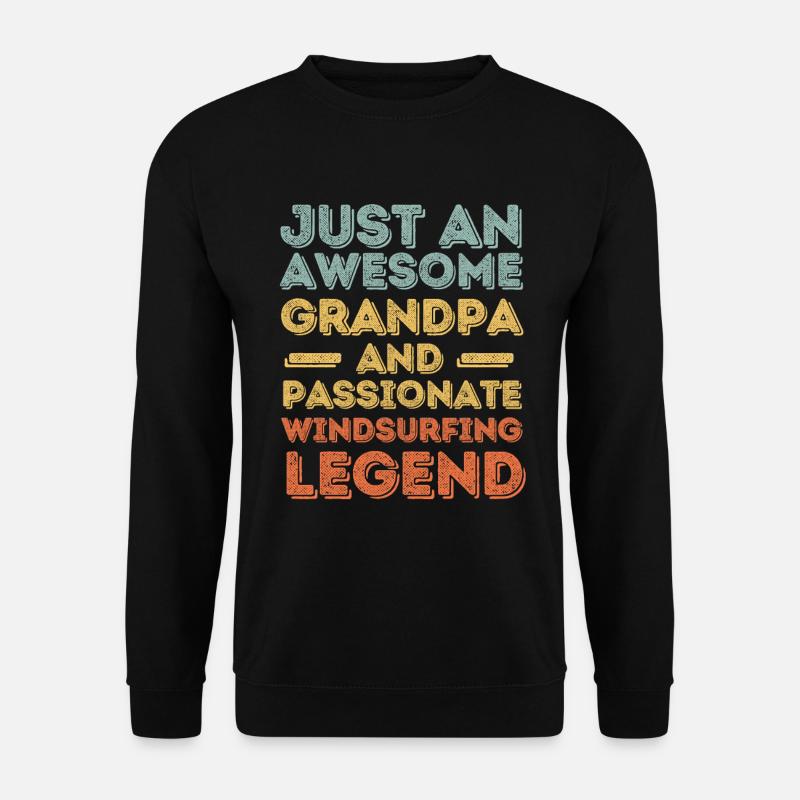 Opa Windsurfen retro - Unisex Pullover - Schwarz