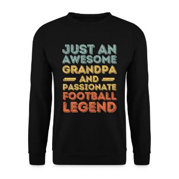 Grandpa Football retro - Unisex Sweatshirt - black - Front - Alina (178cm) & Michal (187cm)