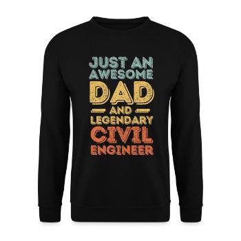 Dad Civil Engineer Father's Day - Unisex Sweatshirt - black - Front - Alina (178cm) & Michal (187cm)