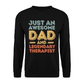 Papa Therapist Father's Day - Unisex Sweatshirt - black - Front - Alina (178cm) & Michal (187cm)