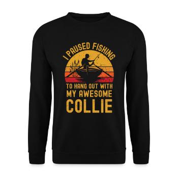 Pêche, pêche et colley - Sweat-shirt Unisexe - noir - Devant - Alina (178cm) & Michal (187cm)