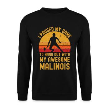 Badminton und Malinois - Unisex Pullover - Schwarz - Vorne - Alina (178cm) & Michal (187cm)