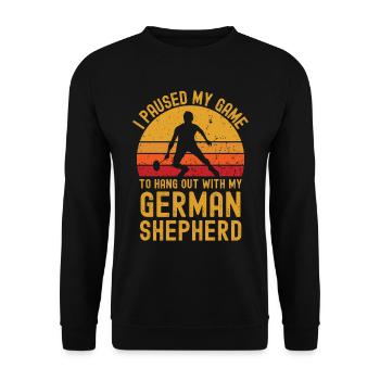 Badminton and German Shepherd - Unisex Sweatshirt - black - Front - Alina (178cm) & Michal (187cm)