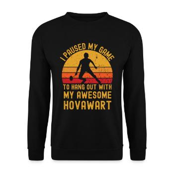 Badminton and Hovawart - Unisex Sweatshirt - black - Front - Alina (178cm) & Michal (187cm)