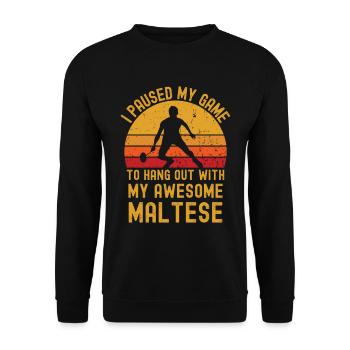 Badminton und Malteser - Unisex Pullover - Schwarz - Vorne - Alina (178cm) & Michal (187cm)