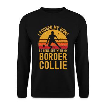 Badminton and Border Collie - Unisex Sweatshirt - black - Front - Alina (178cm) & Michal (187cm)