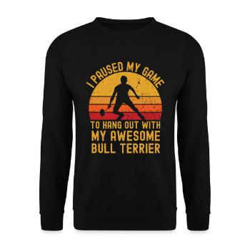 Badminton et Bull Terrier - Sweat-shirt Unisexe - noir - Devant - Alina (178cm) & Michal (187cm)