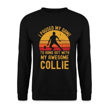 Badminton et Collie - Sweat-shirt Unisexe - noir - Devant - Alina (178cm) & Michal (187cm)
