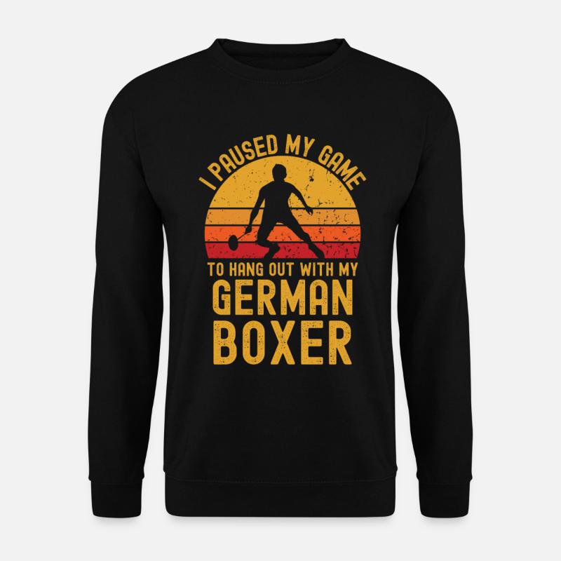 Badminton und Deutscher Boxer - Unisex Pullover - Schwarz