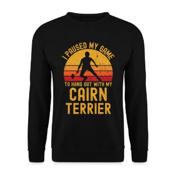 Badminton et Cairn Terrier - Sweat-shirt Unisexe - noir - Devant - Alina (178cm) & Michal (187cm)
