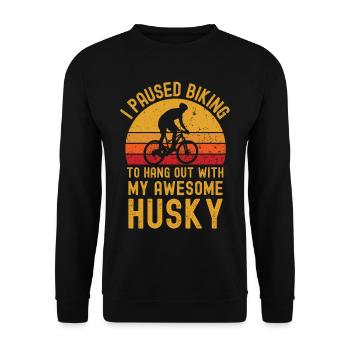 Cycling and Husky - Unisex Sweatshirt - black - Front - Alina (178cm) & Michal (187cm)