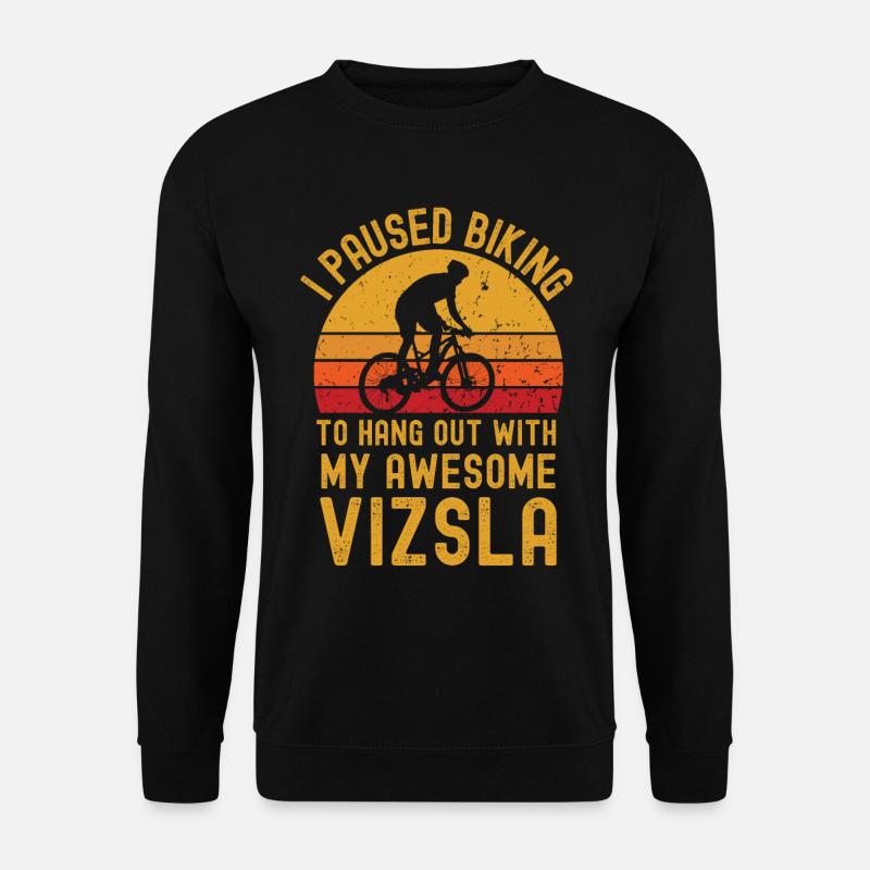 Radfahren und Vizsla - Unisex Pullover - Schwarz