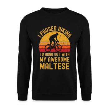 Cyclisme et chien maltais - Sweat-shirt Unisexe - noir - Devant - Alina (178cm) & Michal (187cm)