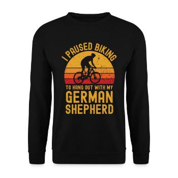 Cycling and German Shepherd - Unisex Sweatshirt - black - Front - Alina (178cm) & Michal (187cm)