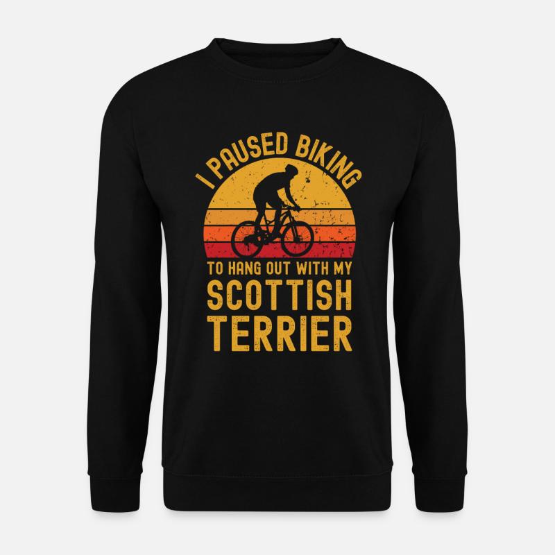 Cycling and Scottish Terrier - Unisex Sweatshirt - black