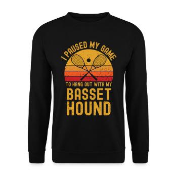 Squash and Basset Hound - Unisex Sweatshirt - black - Front - Alina (178cm) & Michal (187cm)