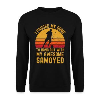 Football and Samoyed - Unisex Sweatshirt - black - Front - Alina (178cm) & Michal (187cm)