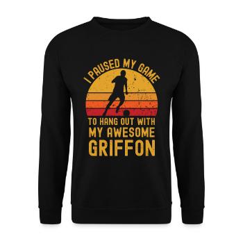 Football and Griffon - Unisex Sweatshirt - black - Front - Alina (178cm) & Michal (187cm)