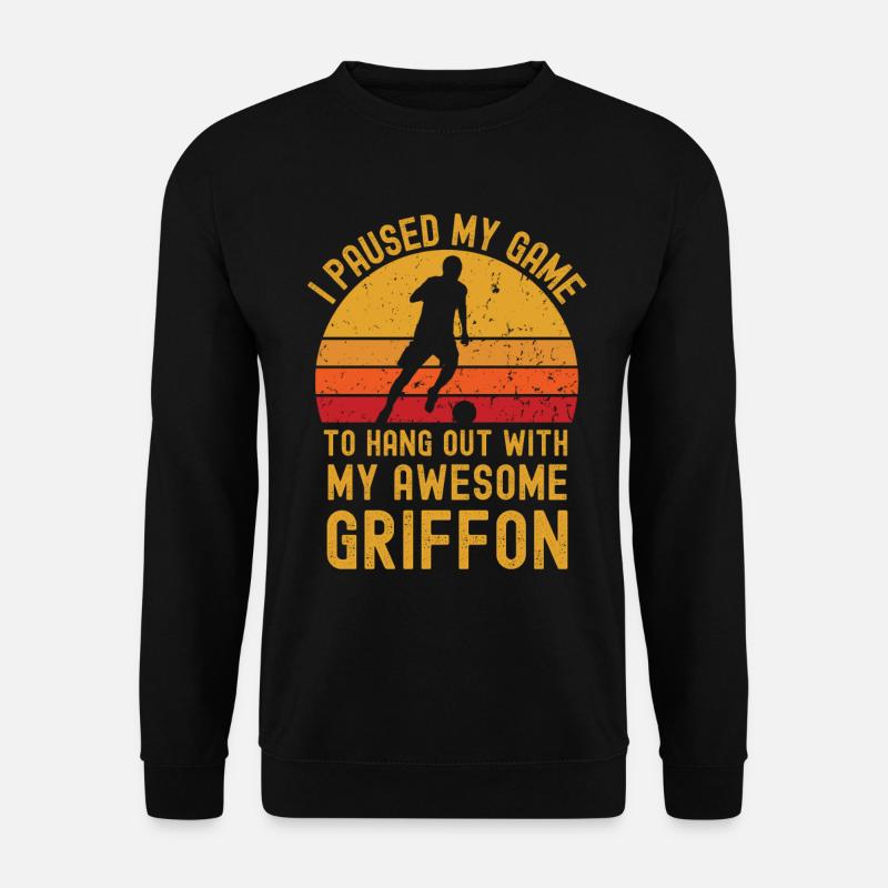 Fußball und Griffon - Unisex Pullover - Schwarz