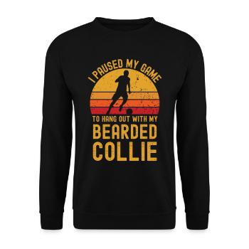 Football et Bearded Collie - Sweat-shirt Unisexe - noir - Devant - Alina (178cm) & Michal (187cm)