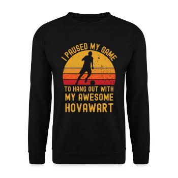 Football and Hovawart - Unisex Sweatshirt - black - Front - Alina (178cm) & Michal (187cm)