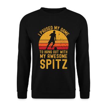 Football and Spitz - Unisex Sweatshirt - black - Front - Alina (178cm) & Michal (187cm)