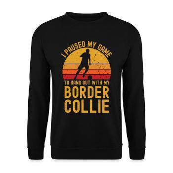 Football and Border Collie - Unisex Sweatshirt - black - Front - Alina (178cm) & Michal (187cm)