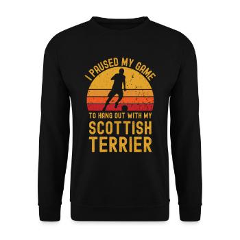 Football and Scottish-Terrier - Unisex Sweatshirt - black - Front - Alina (178cm) & Michal (187cm)