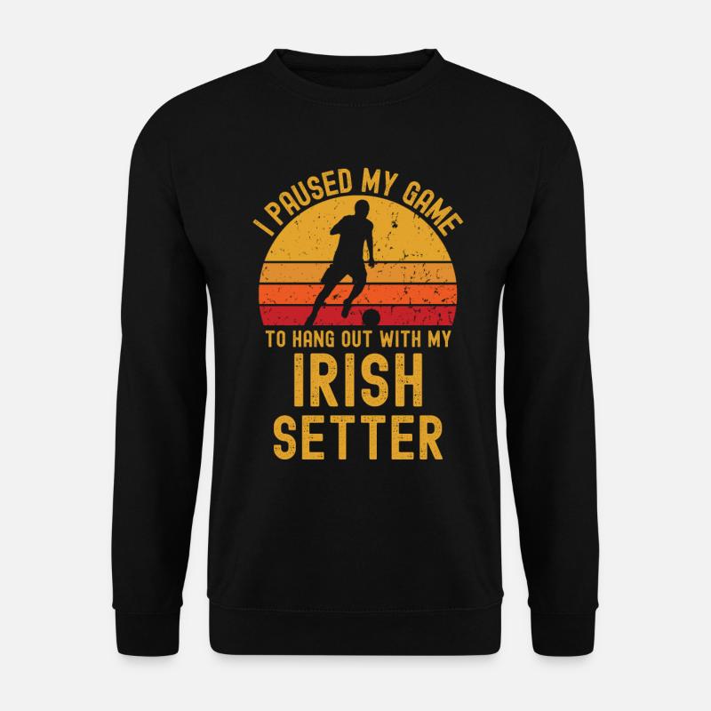Fußball und Irish-Setter - Unisex Pullover - Schwarz