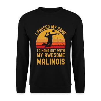 Volleyball and Malinois - Unisex Sweatshirt - black - Front - Alina (178cm) & Michal (187cm)