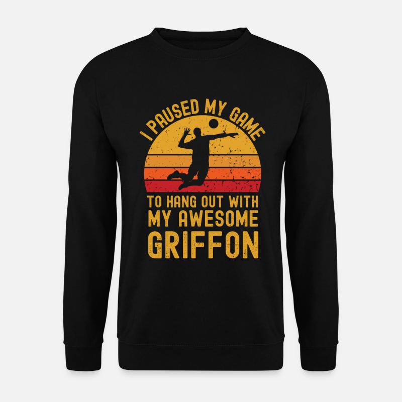 Volleyball und Griffon - Unisex Pullover - Schwarz