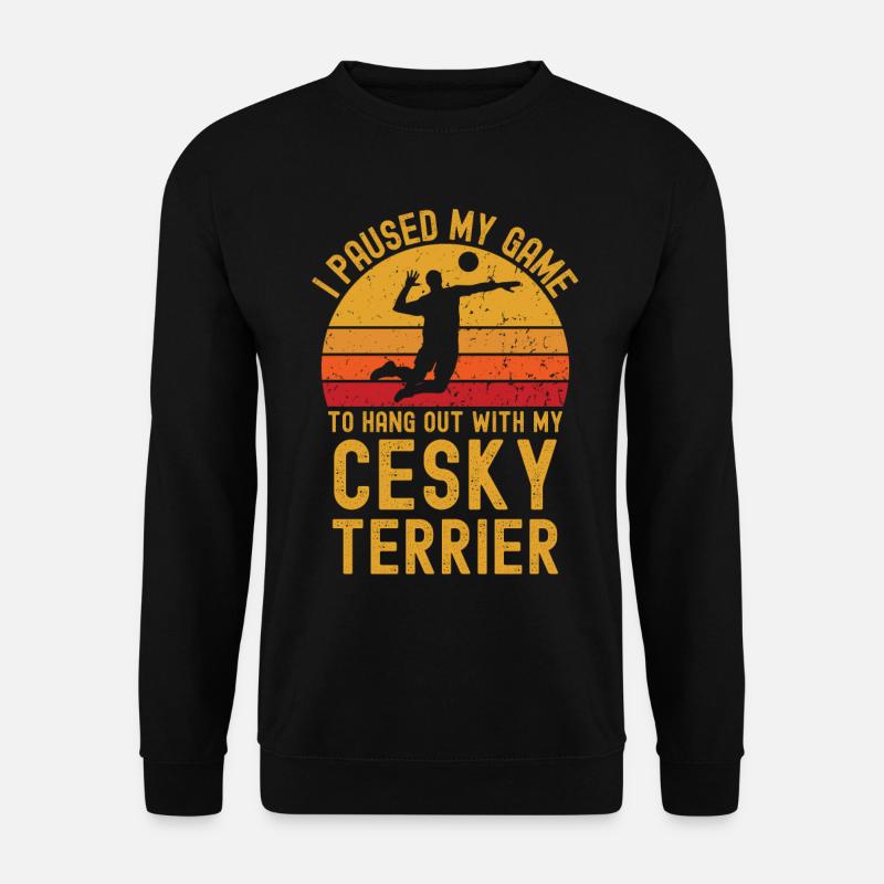 Volleyball und Cesky-Terrier - Unisex Pullover - Schwarz