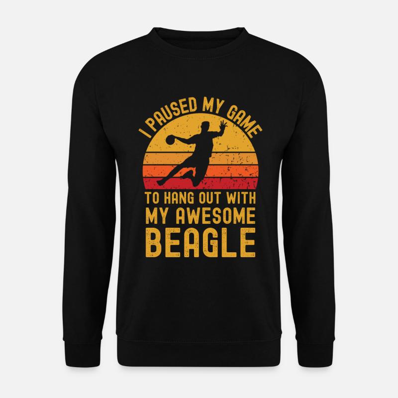 Handball und Beagle - Unisex Pullover - Schwarz