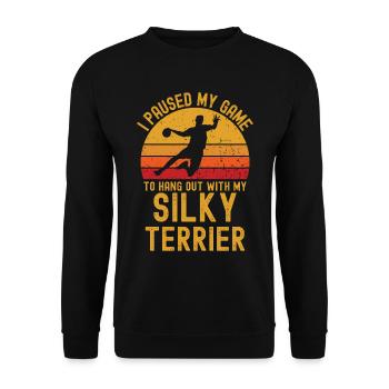 Handball et Silky-Terrier - Sweat-shirt Unisexe - noir - Devant - Alina (178cm) & Michal (187cm)