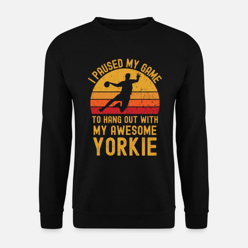 Handball und Yorkshire-Terrier - Unisex Pullover - Schwarz