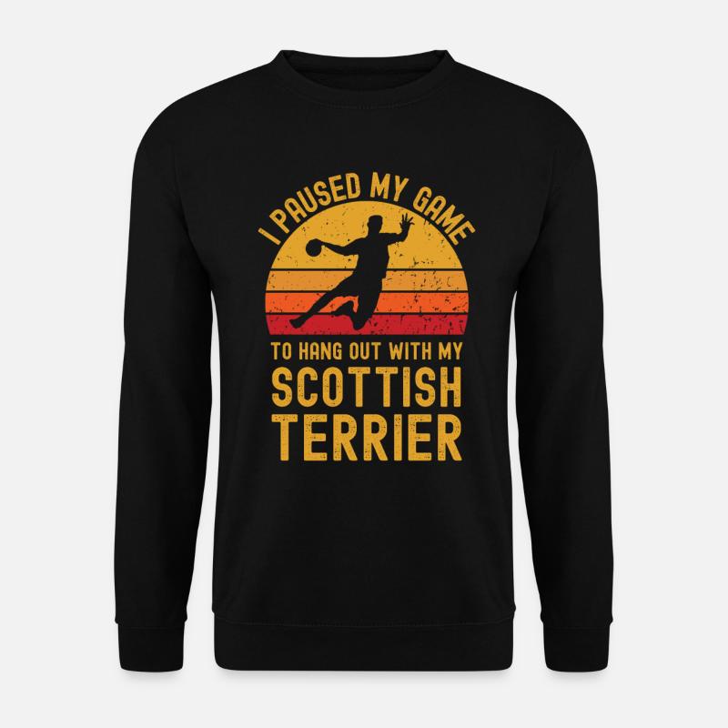Handball und Scottish-Terrier - Unisex Pullover - Schwarz