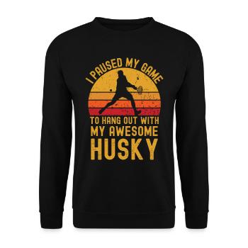 Tennis and Husky - Unisex Sweatshirt - black - Front - Alina (178cm) & Michal (187cm)