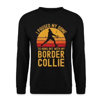 Tennis and Border Collie - Unisex Sweatshirt - black - Front - Alina (178cm) & Michal (187cm)