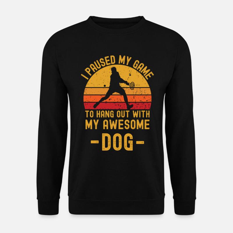 Tennis und Hund - Unisex Pullover - Schwarz