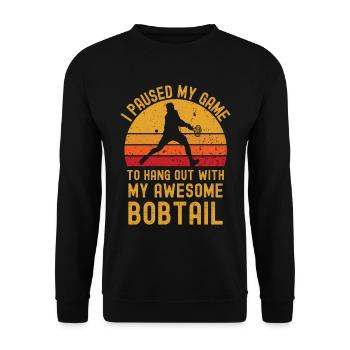 Tennis and Bobtail - Unisex Sweatshirt - black - Front - Alina (178cm) & Michal (187cm)