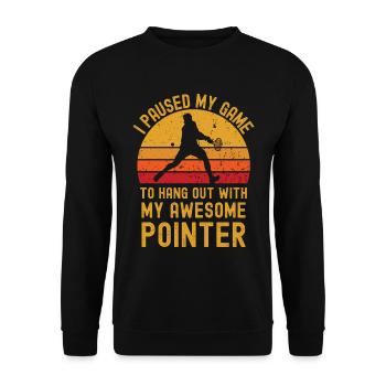Tennis und Pointer - Unisex Pullover - Schwarz - Vorne - Alina (178cm) & Michal (187cm)