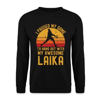 Tennis and Laika - Unisex Sweatshirt - black - Front - Alina (178cm) & Michal (187cm)