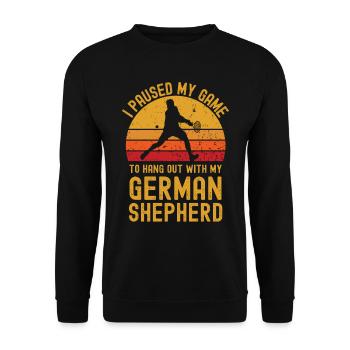 Tennis and German Shepherd - Unisex Sweatshirt - black - Front - Alina (178cm) & Michal (187cm)