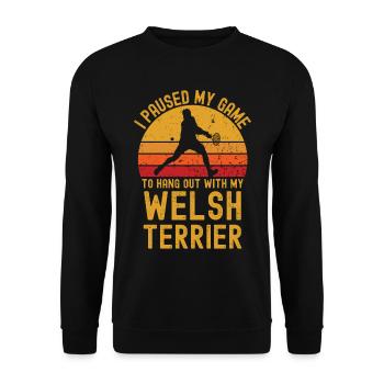 Tennis and Welsh Terriers - Unisex Sweatshirt - black - Front - Alina (178cm) & Michal (187cm)